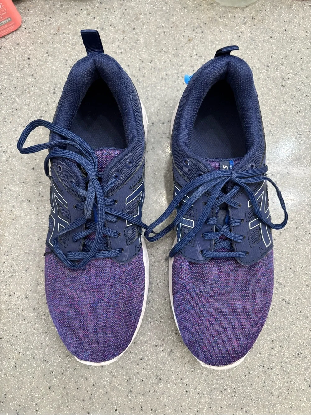 Asics women’s Navy and Purple Athletic Running Shoes